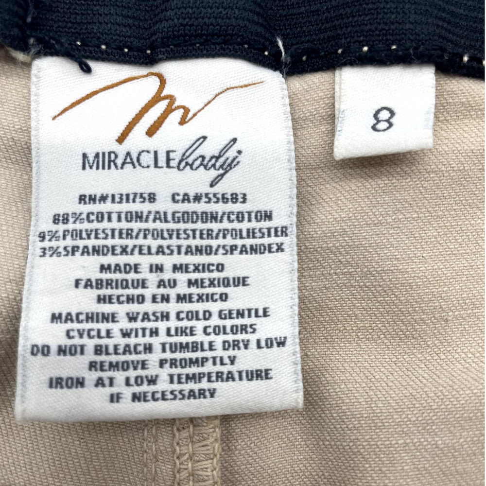 Miraclebody Elastic Waist Tan Chino Pants - image 3